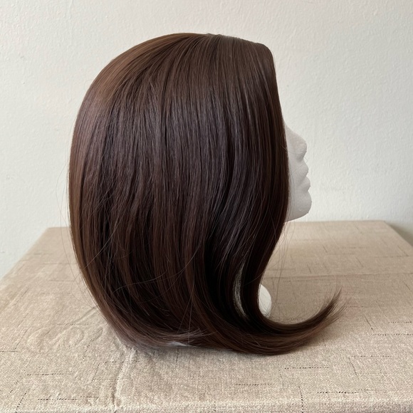 12” Brown Natural Looking Middle Parted Short Synthetic Heat Resistant Wig - Picture 3 of 13